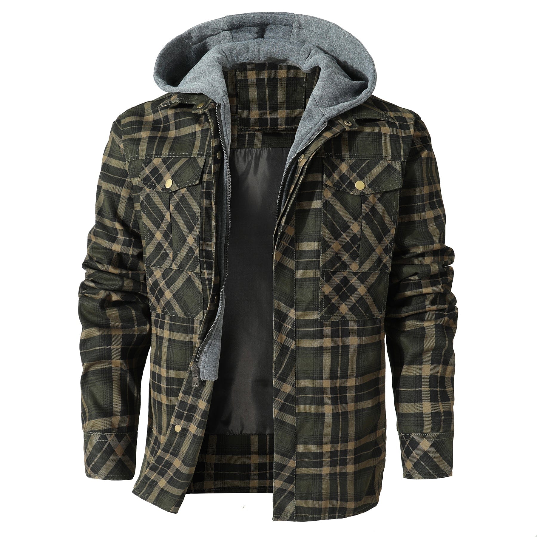 Hooded Flannel Jacket (4 Designs) - Image 6