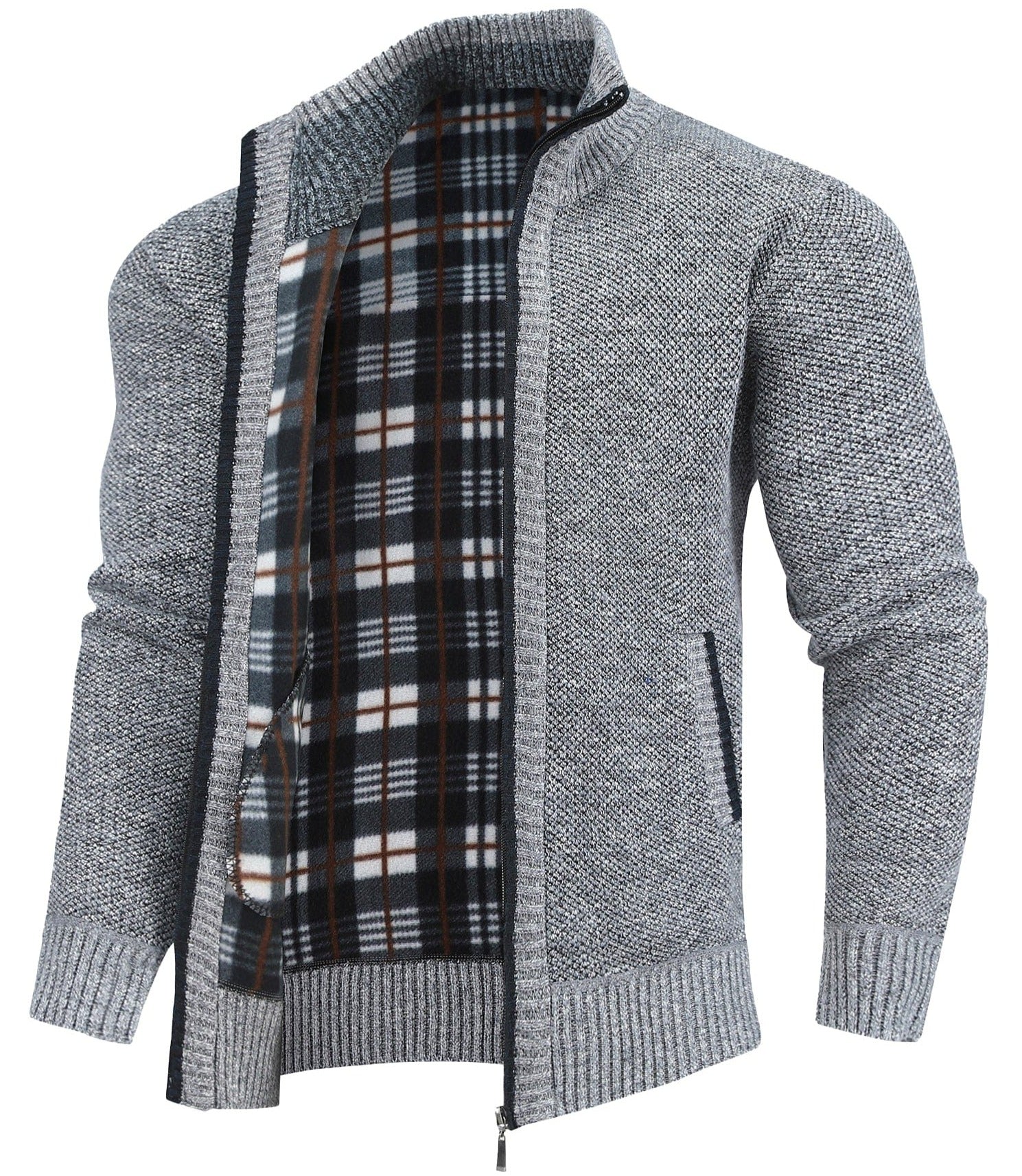 Flannel-Lined Full-Zip Sweater (5 Designs) - Image 3