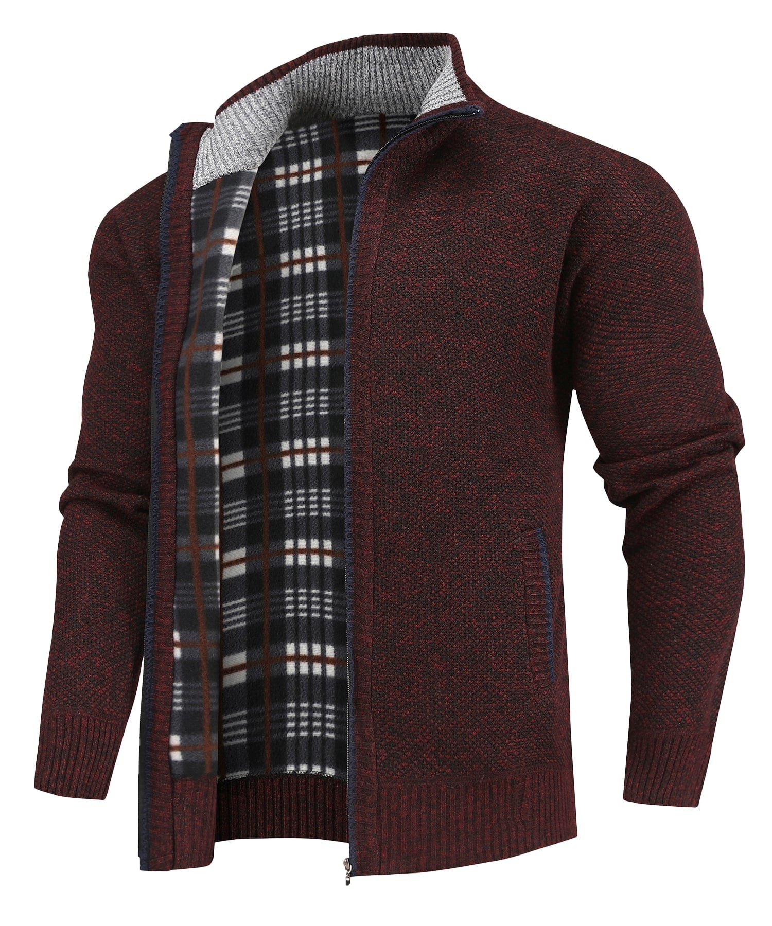 Flannel-Lined Full-Zip Sweater (5 Designs) - Image 4