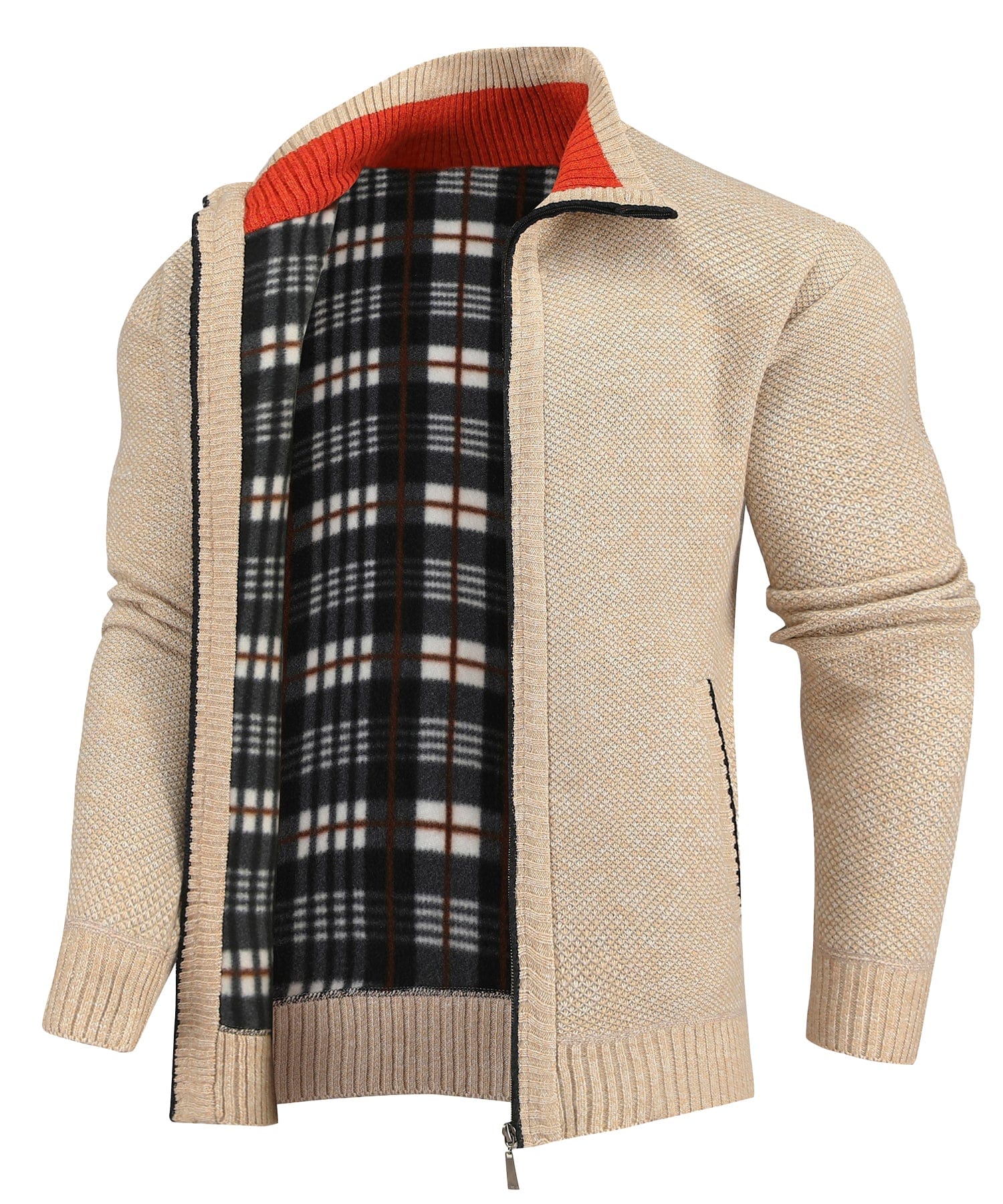 Flannel-Lined Full-Zip Sweater (5 Designs) - Image 5